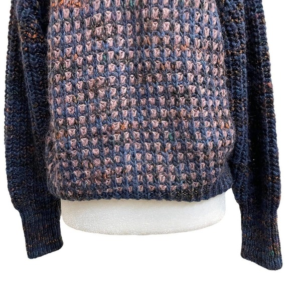 Anthropologie Moth Italy Wool Blend Melange Knit Cropped Pullover Sweater - Picture 8 of 13